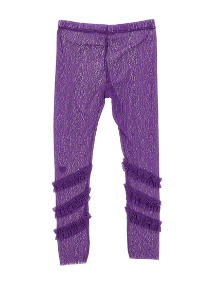 Lace leggings with ruffles
