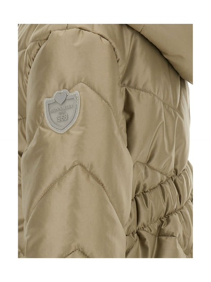 Quilted technical fabric down jacket