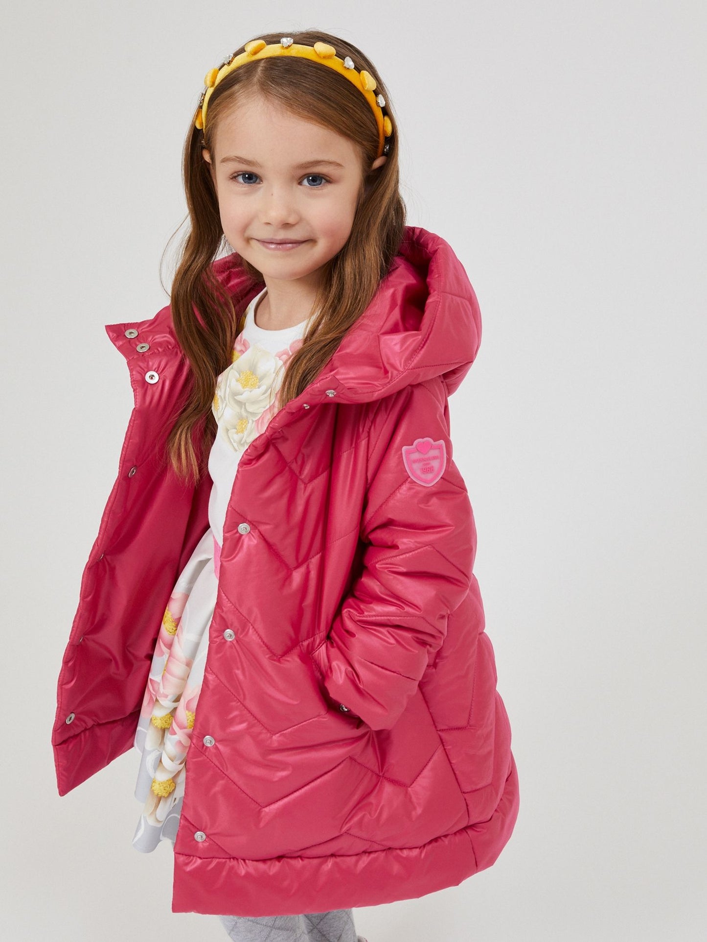 Quilted technical fabric down jacket