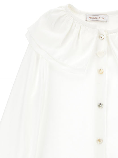 Maxi-collar twill shirt
