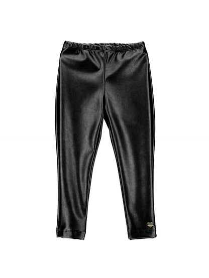 Stretch leggings in coated fabric