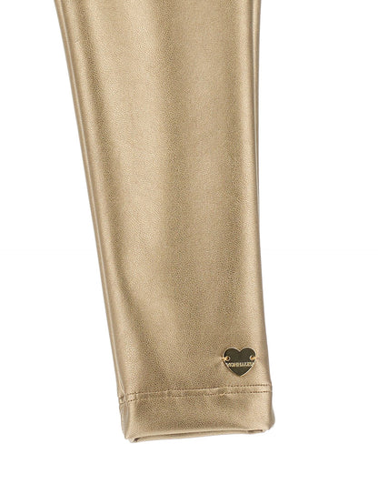 Stretch leggings in coated fabric