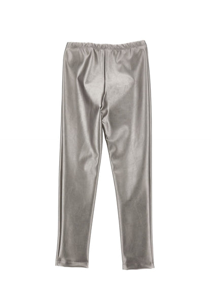 Stretch leggings in coated fabric