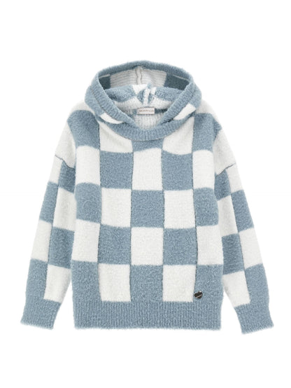 Brushed maxi pullover with hood