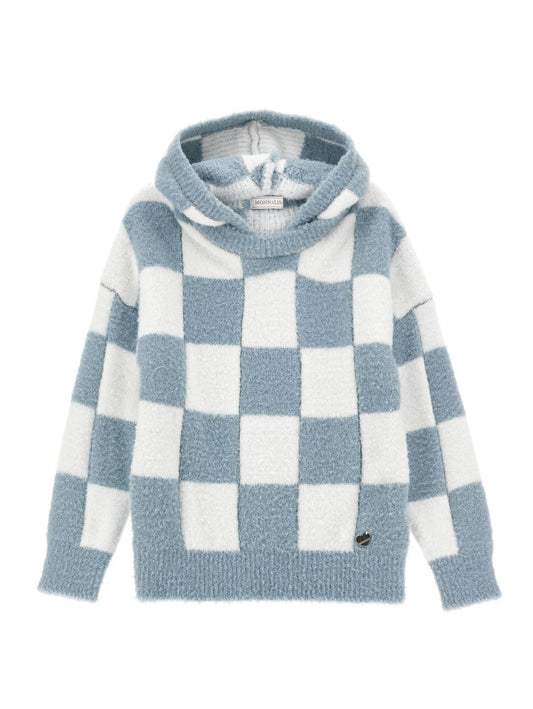 Brushed maxi pullover with hood