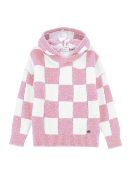 Brushed maxi pullover with hood