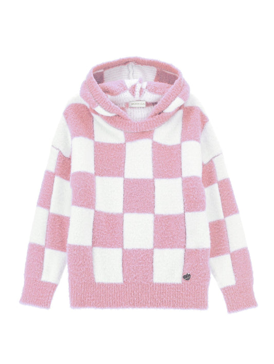 Brushed maxi pullover with hood