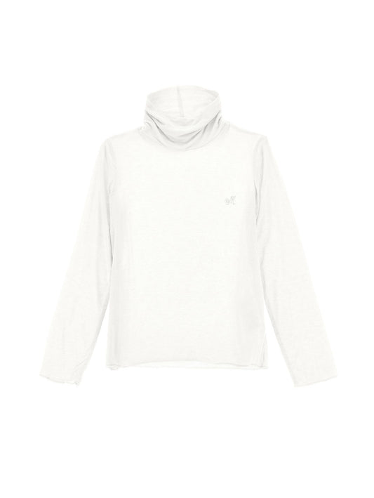 Jersey turtleneck with rhinestones