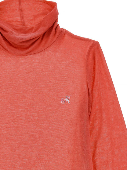 Jersey turtleneck with rhinestones