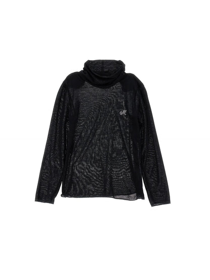 Jersey turtleneck with rhinestones