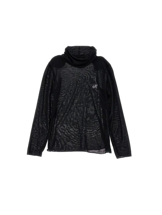 Jersey turtleneck with rhinestones