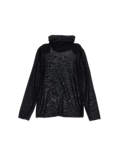 Jersey turtleneck with rhinestones
