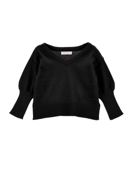 Pullover with back neckline