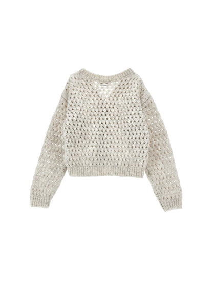 Short openwork cardigan