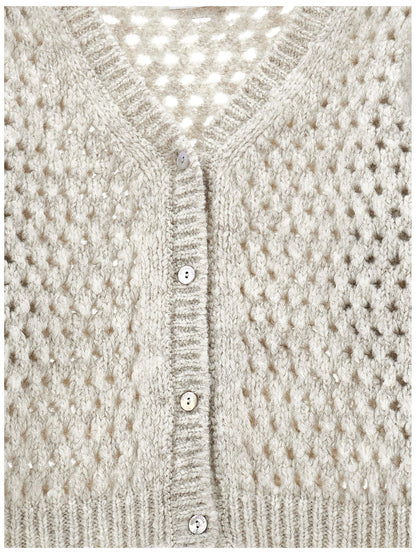 Short openwork cardigan