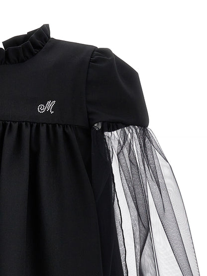 Abito frescolana maniche tulle