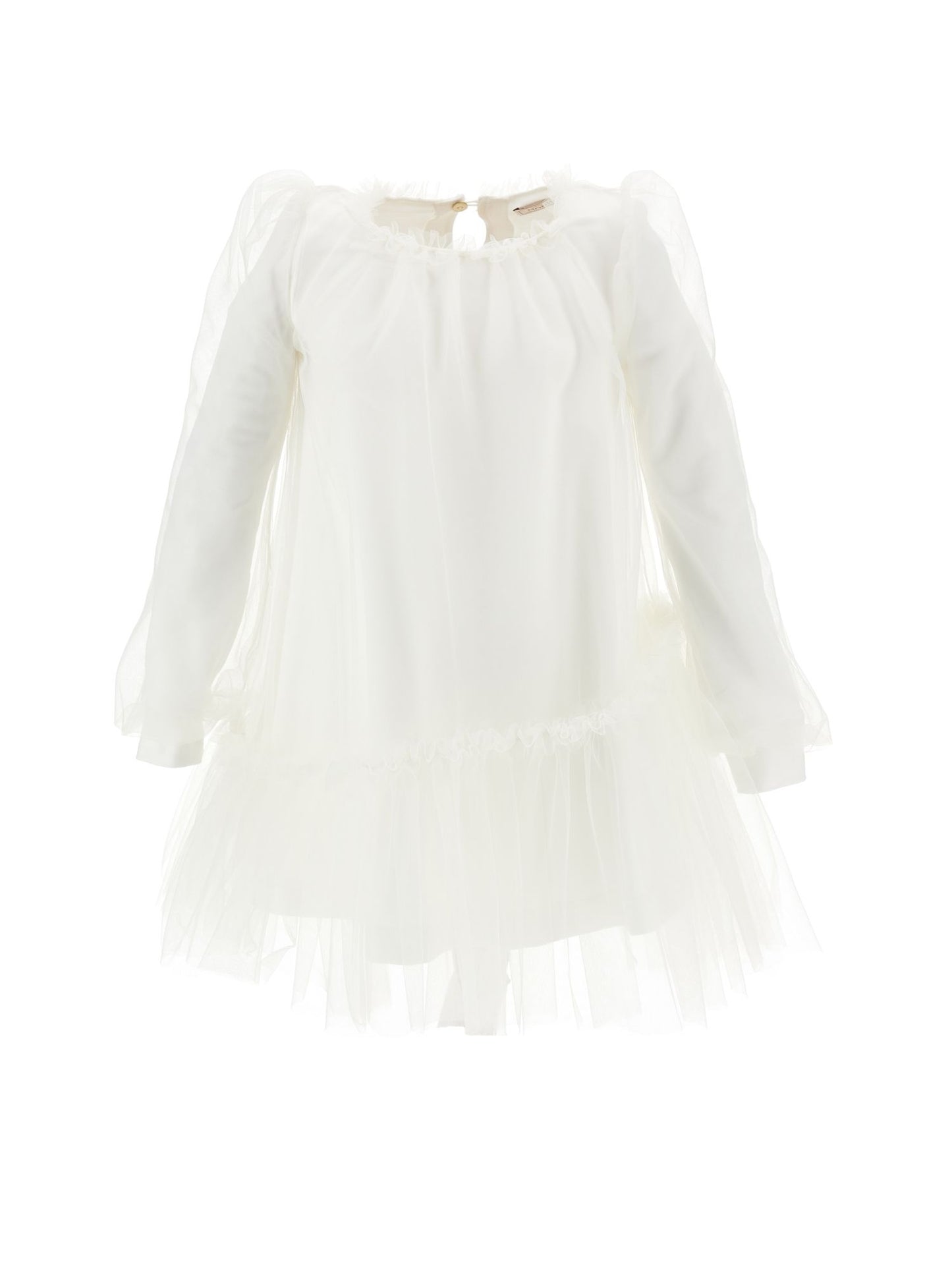 Abito tulle con maniche blusanti