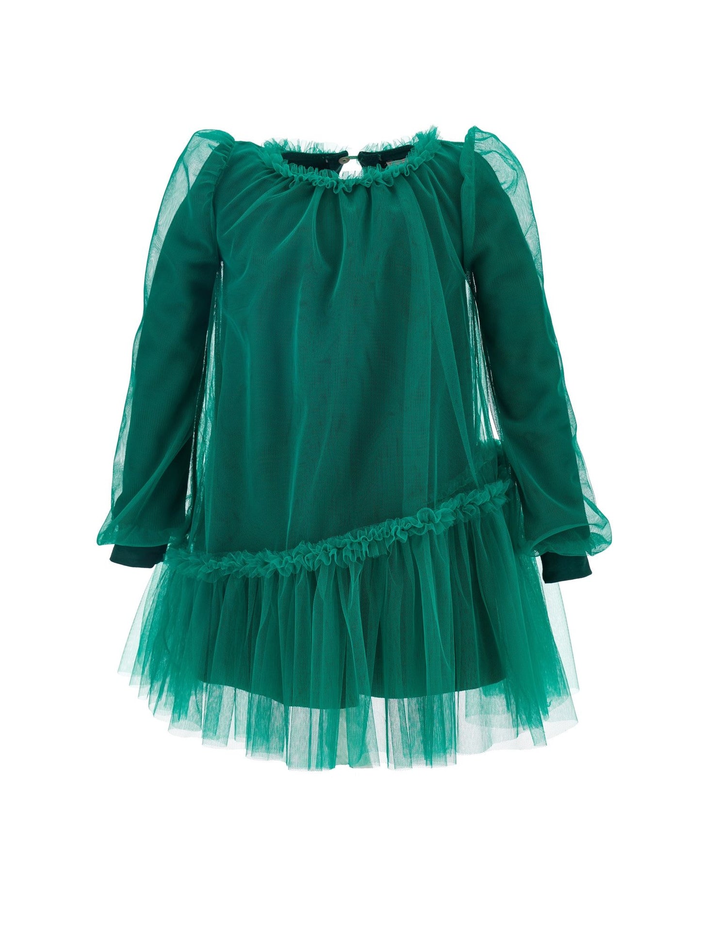 Abito tulle con maniche blusanti