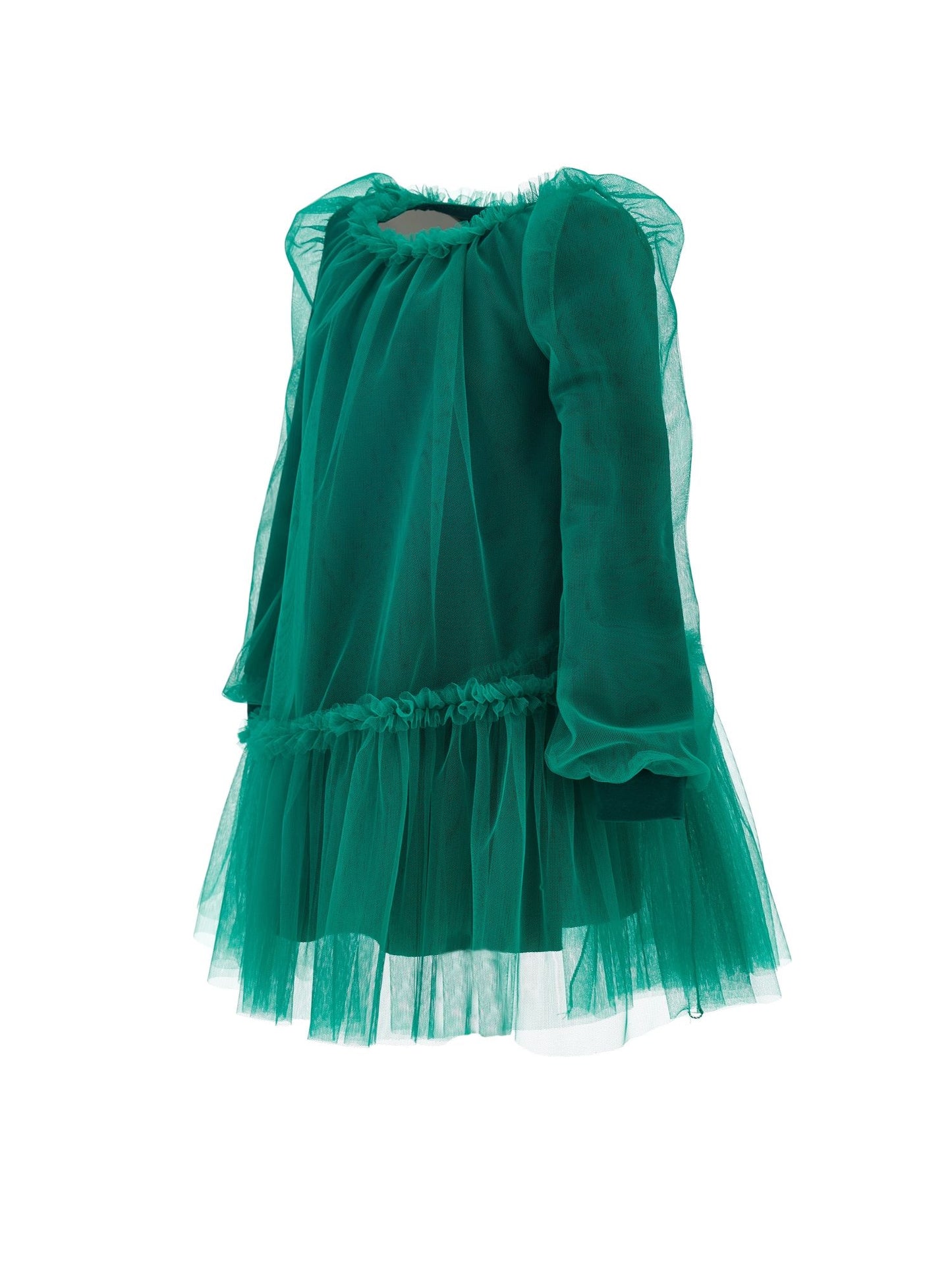 Abito tulle con maniche blusanti