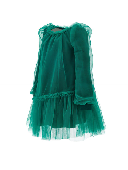 Abito tulle con maniche blusanti