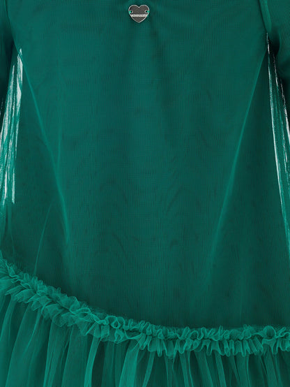 Abito tulle con maniche blusanti