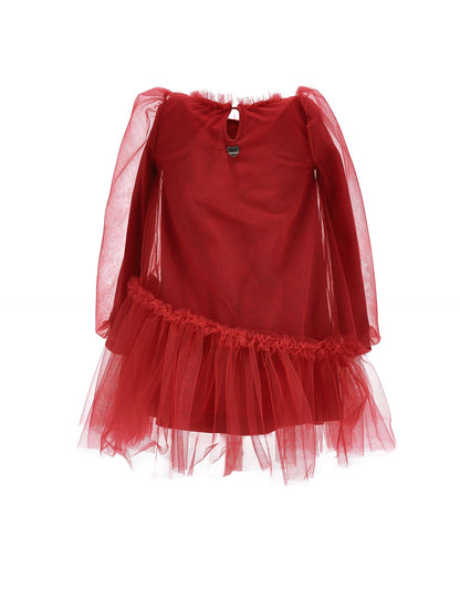 Abito tulle con maniche blusanti
