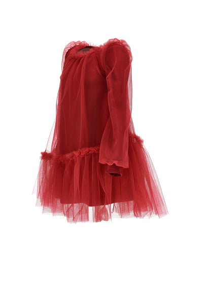 Abito tulle con maniche blusanti
