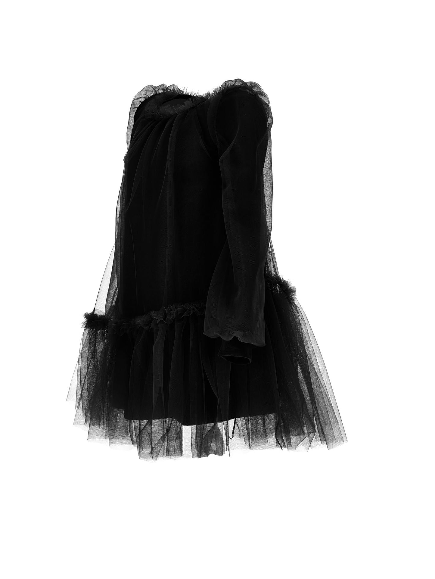 Abito tulle con maniche blusanti