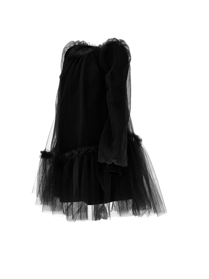 Abito tulle con maniche blusanti