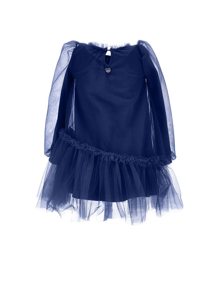 Abito tulle con maniche blusanti