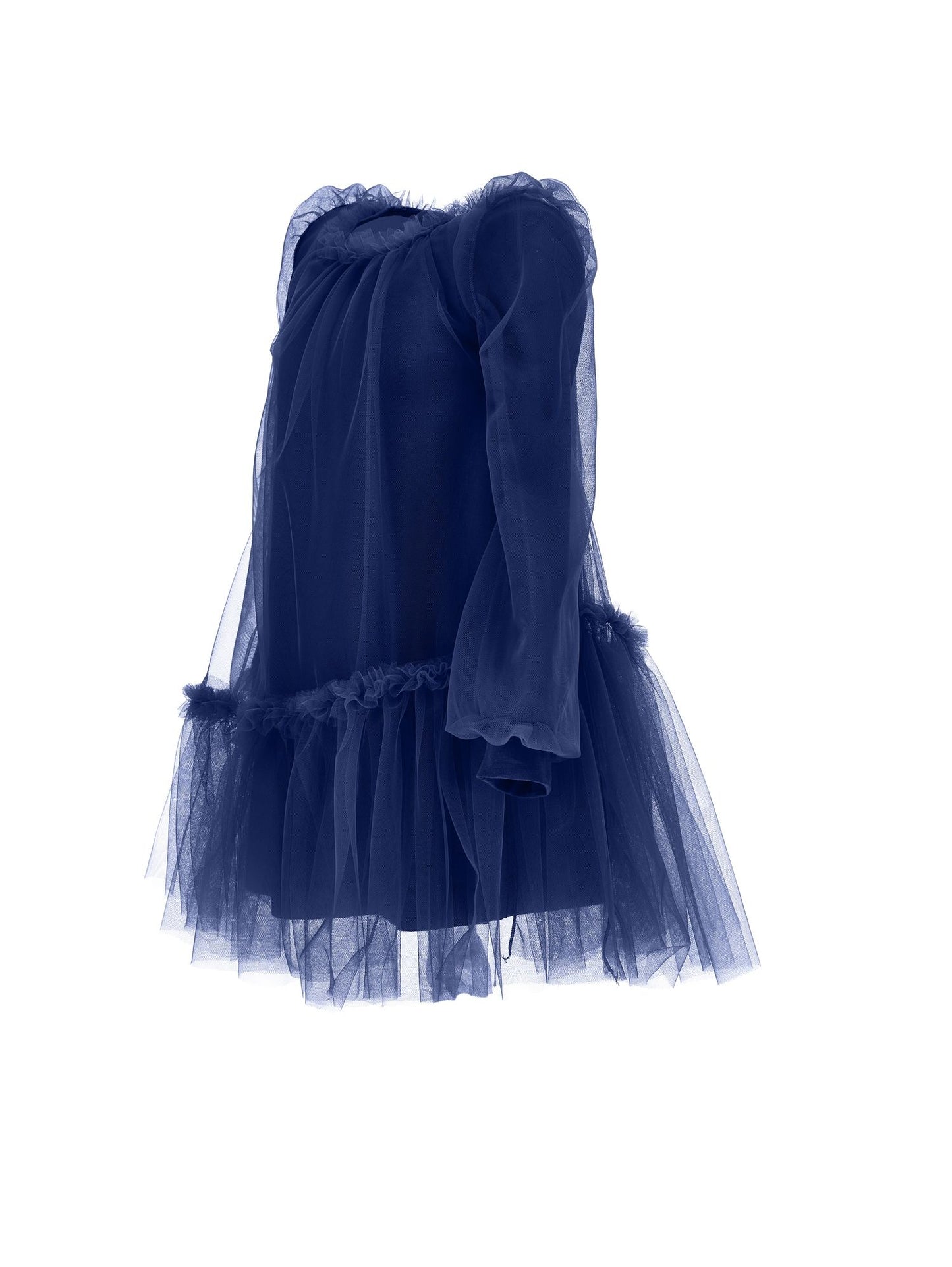 Abito tulle con maniche blusanti