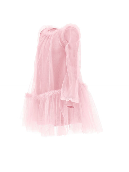 Abito tulle con maniche blusanti