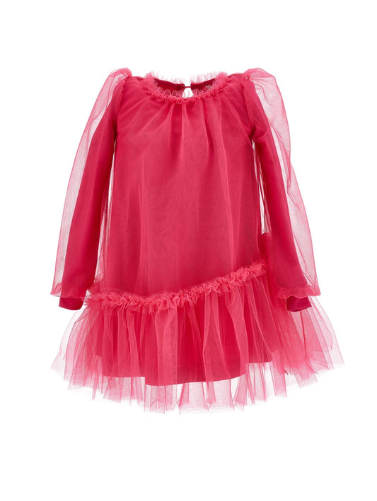 Tulle dress with flared sleeves