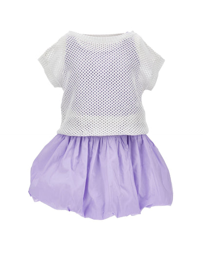 Robe ballon avec haut en maille filet