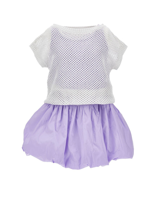 Ballonkleid mit Mesh-Top