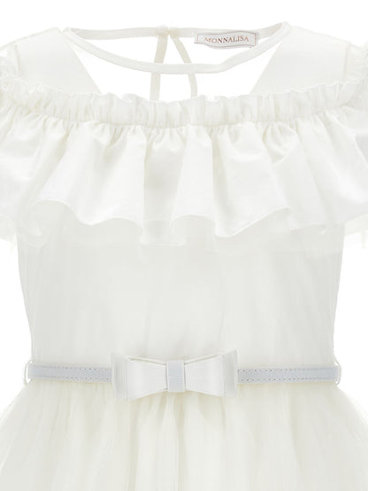Tulle dress with flounce