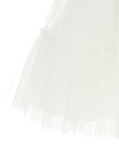 Tulle dress with flounce
