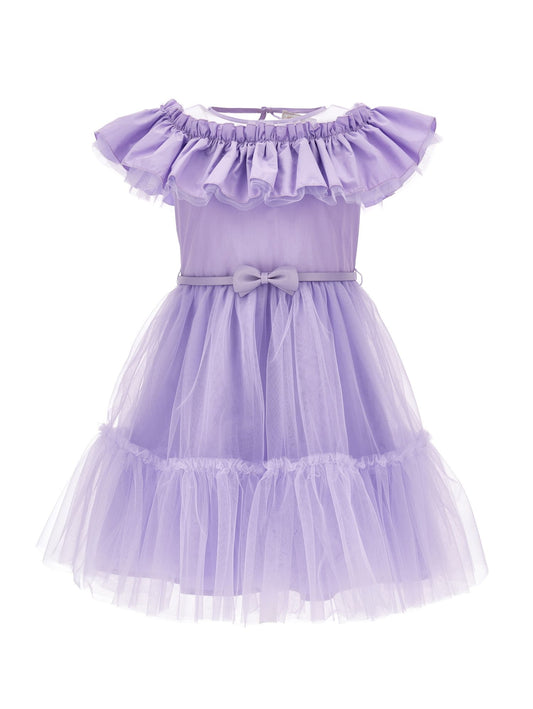 Abito tulle con volant
