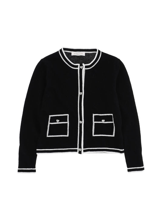 Merino wool cardigan with profile