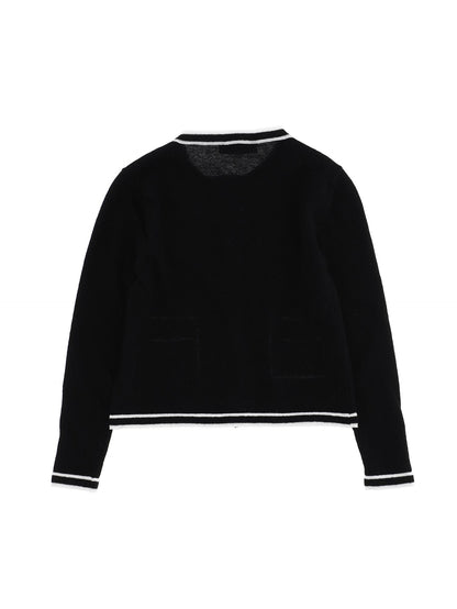 Merino wool cardigan with profile