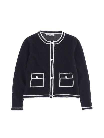 Merino wool cardigan with profile