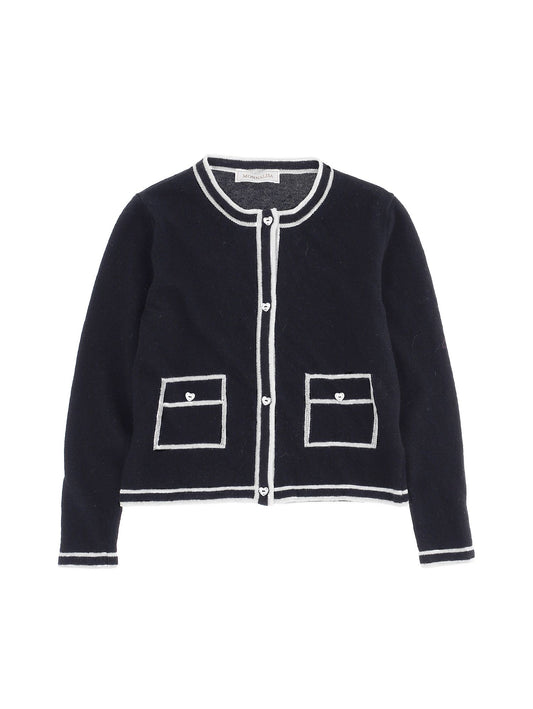 Merino wool cardigan with profile