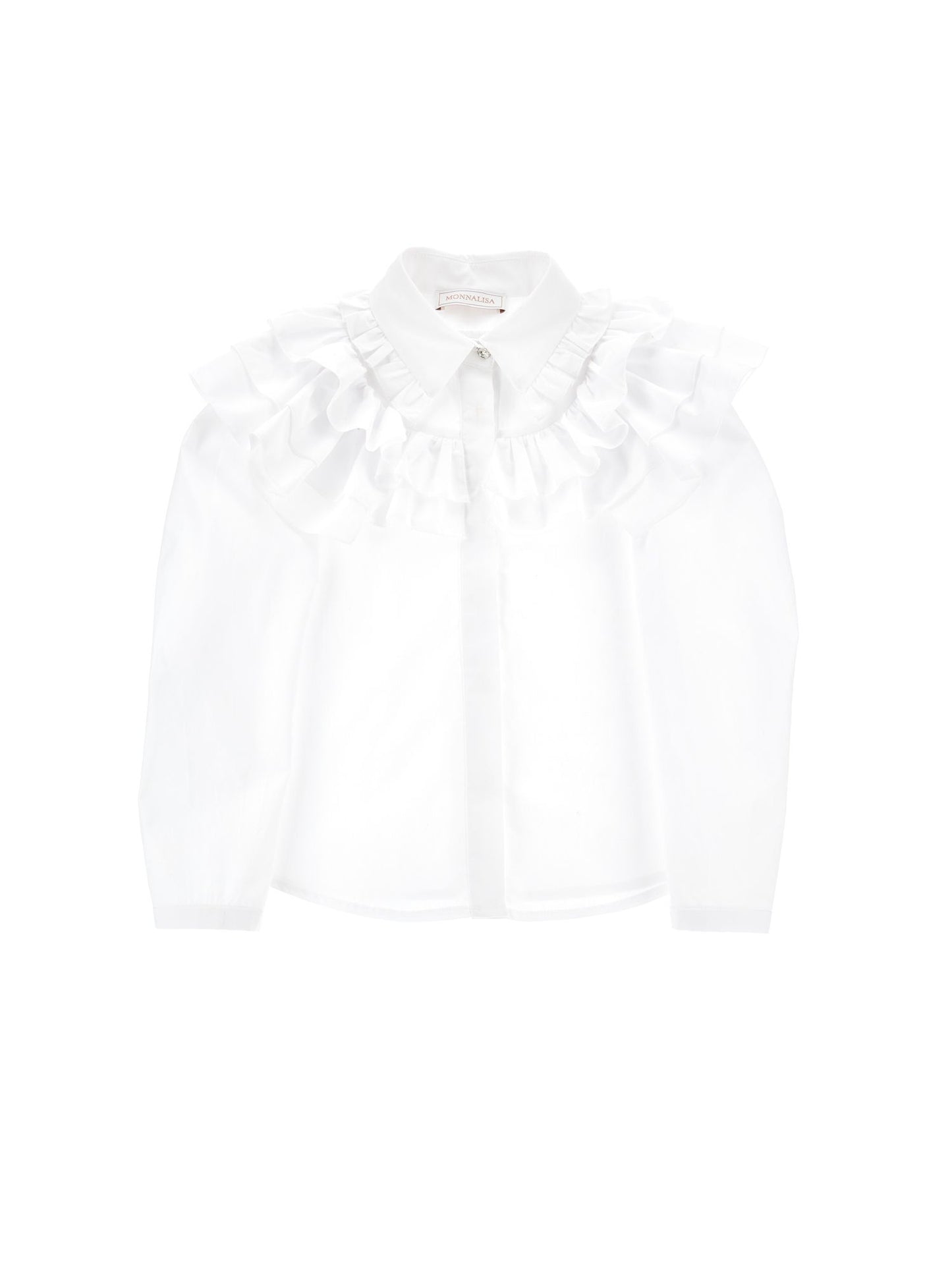 Poplin shirt with ruffles