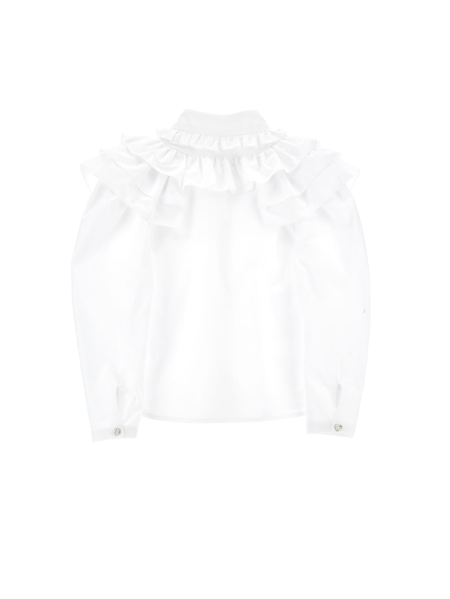 Poplin shirt with ruffles