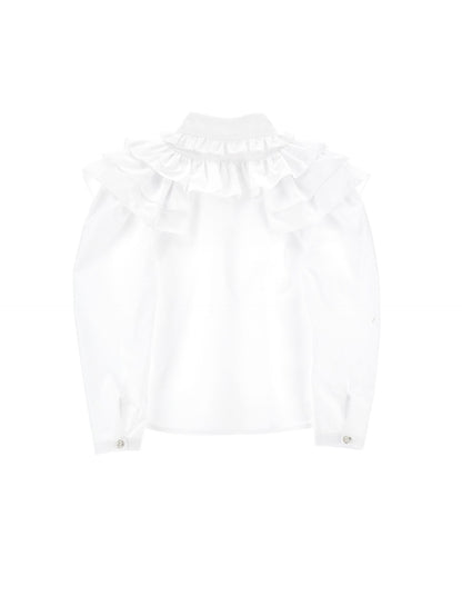 Poplin shirt with ruffles