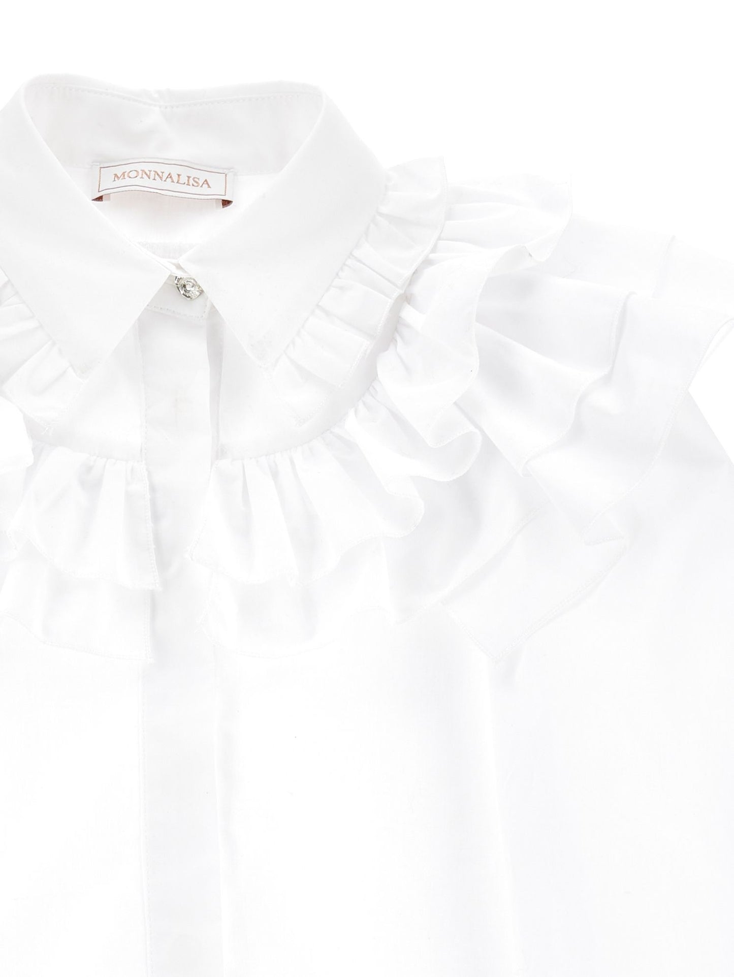 Poplin shirt with ruffles