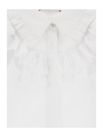 Poplin shirt with ruffles
