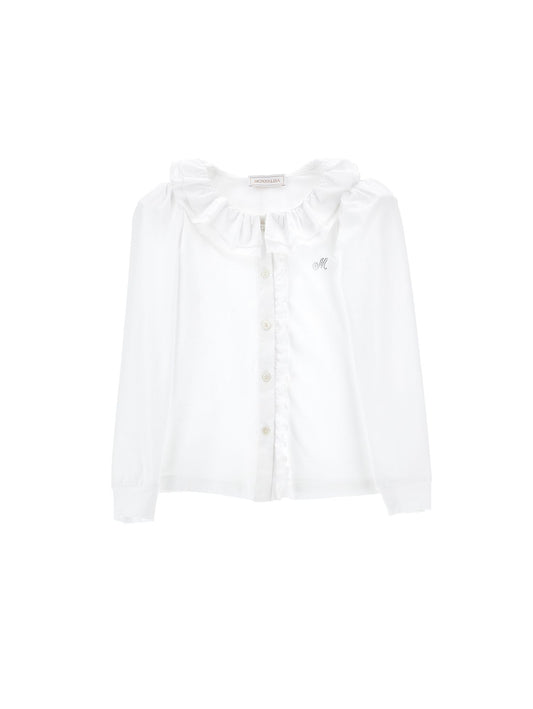 Jersey shirt with ruffles