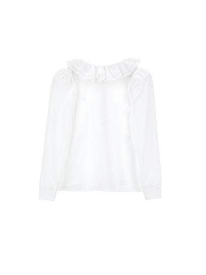 Jersey shirt with ruffles