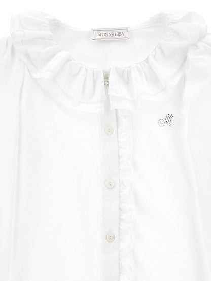 Jersey shirt with ruffles